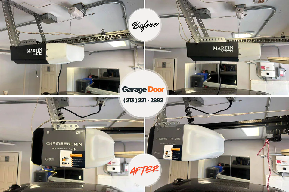 Before and after: garage door repair Kenmar, PA